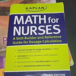 Kaplan Math for Nurses Guide in Blue and Green